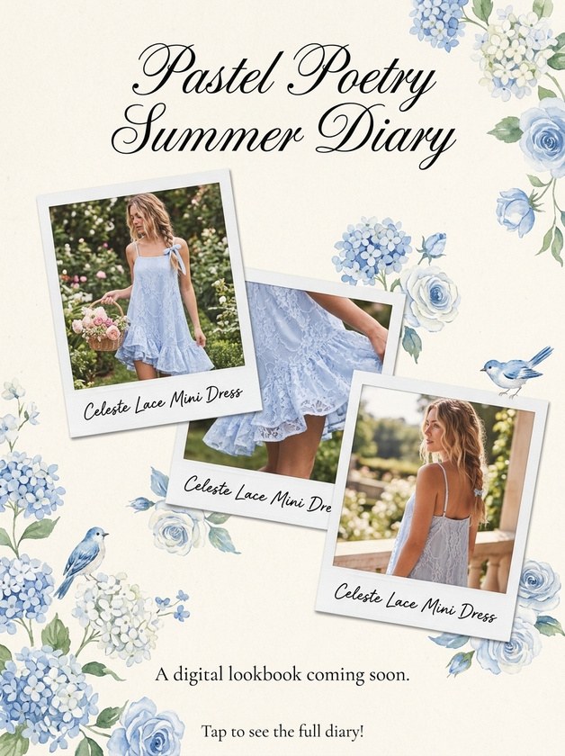 Pastel Poetry Summer Diary cover — the lookbook teaser for email and social